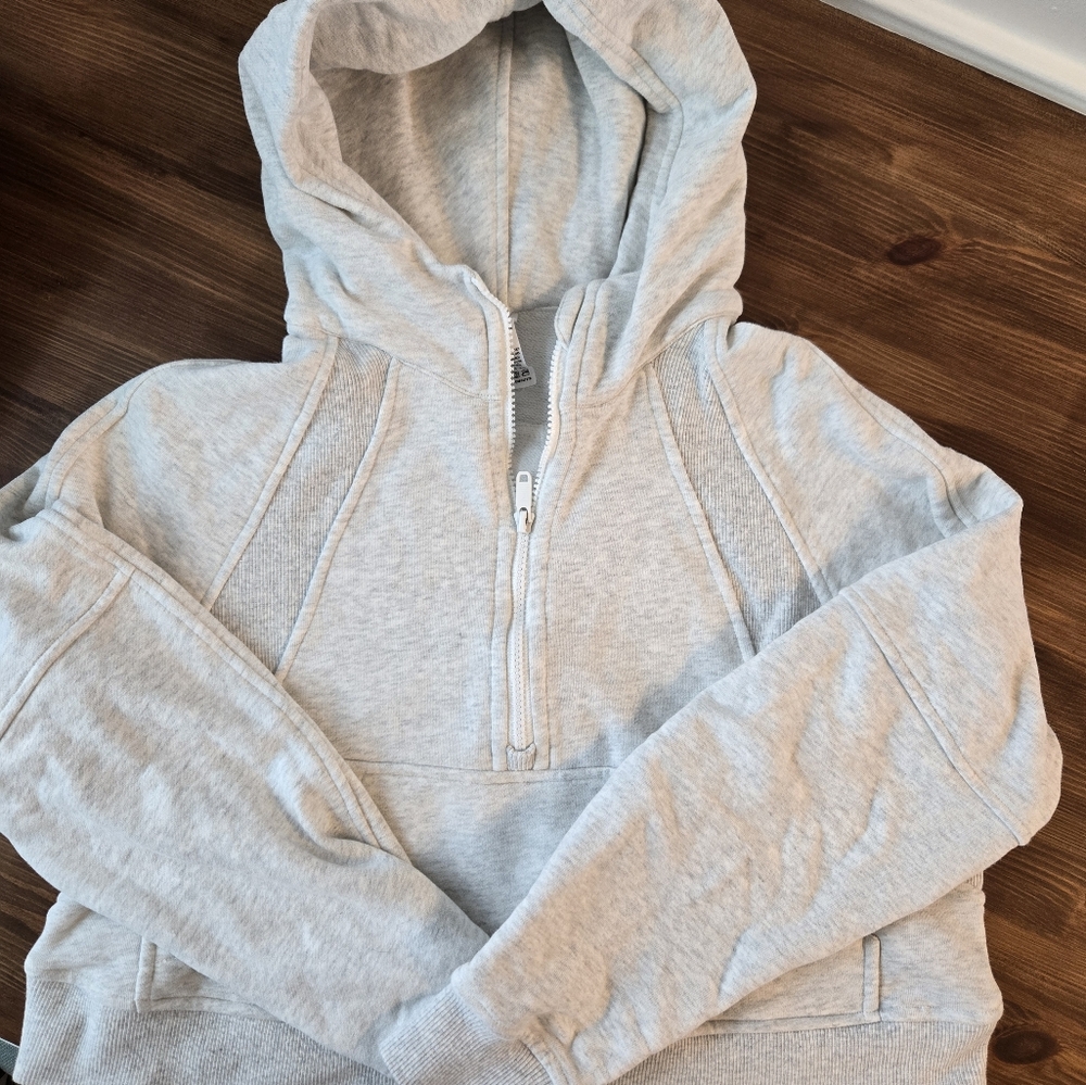 Gray Half Zip Cropped Hoodie Meripex Very Warm! Small
